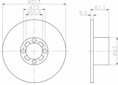HELLA PAGID 8dd355106161 -  Тормозной диск